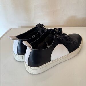 McQ by Alexander McQueen Black and White Low-Top Leather Sneakers